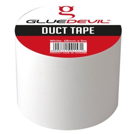 Gluedevil White Duct Tape (1.9Inx5.5Yard)/(48Mmx5M), PK30 50-TAPE7583